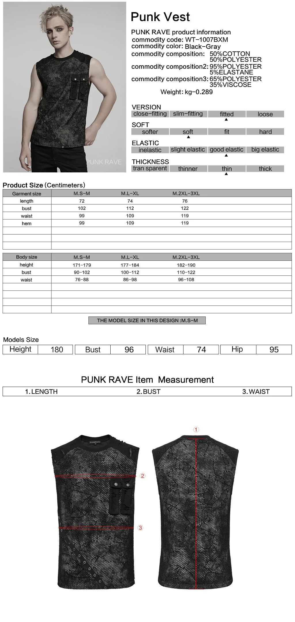 WT-1007BXM Edgy Punk Vests with Rivet Detailing and Chest Pocket Design - Image 40
