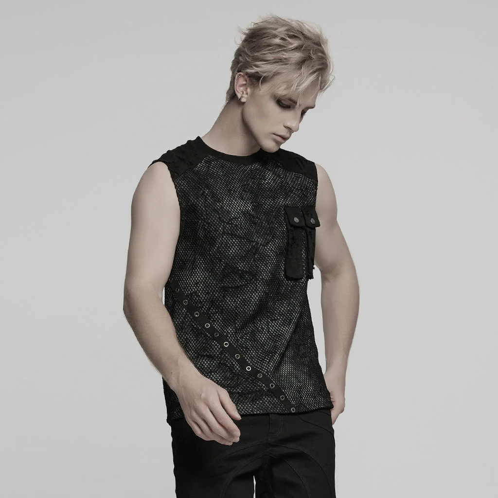WT-1007BXM Edgy Punk Vests with Rivet Detailing and Chest Pocket Design - Image 41