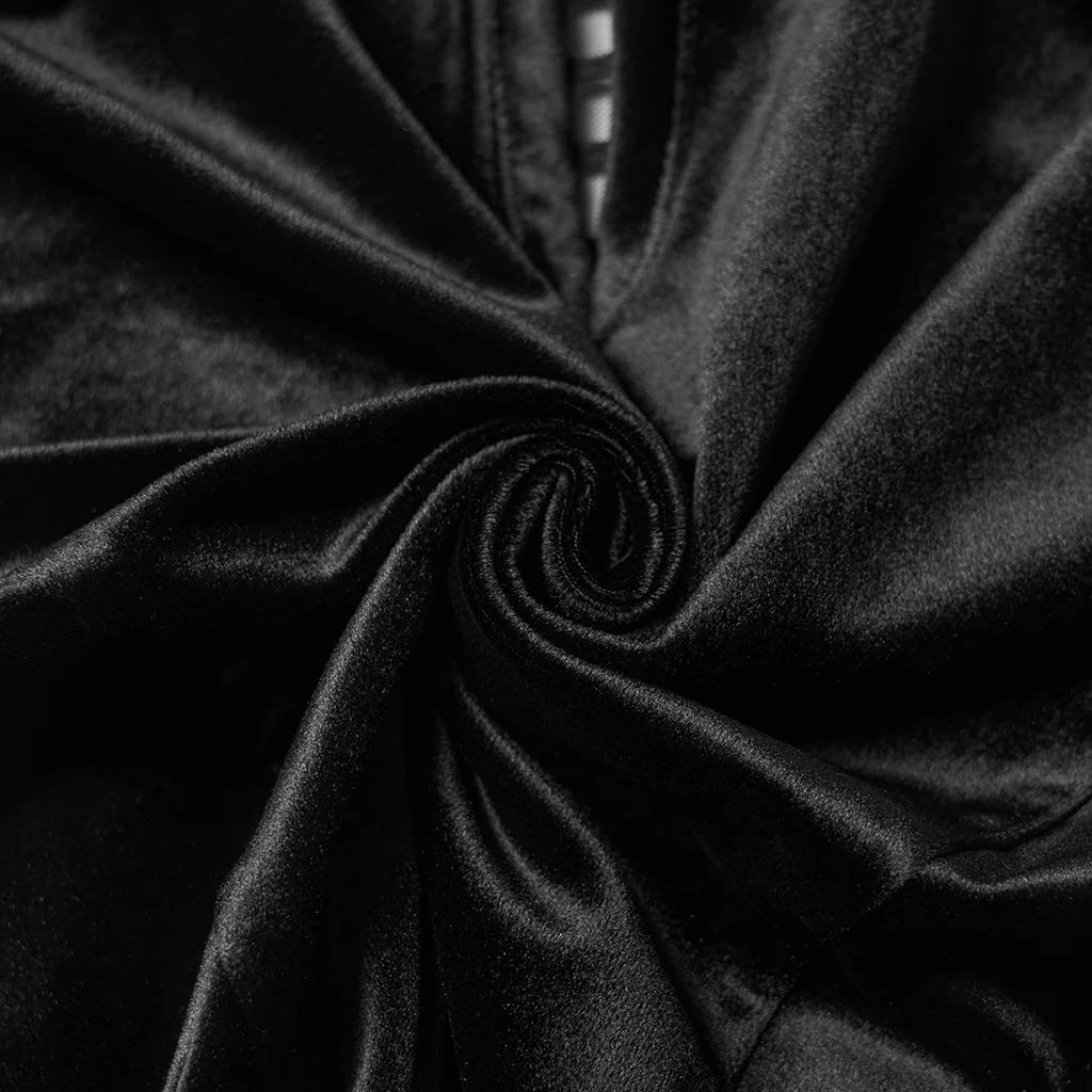 WT-1028TCF Velvet Gothic Shirt Lace-Up Front Bell Sleeves - Image 10