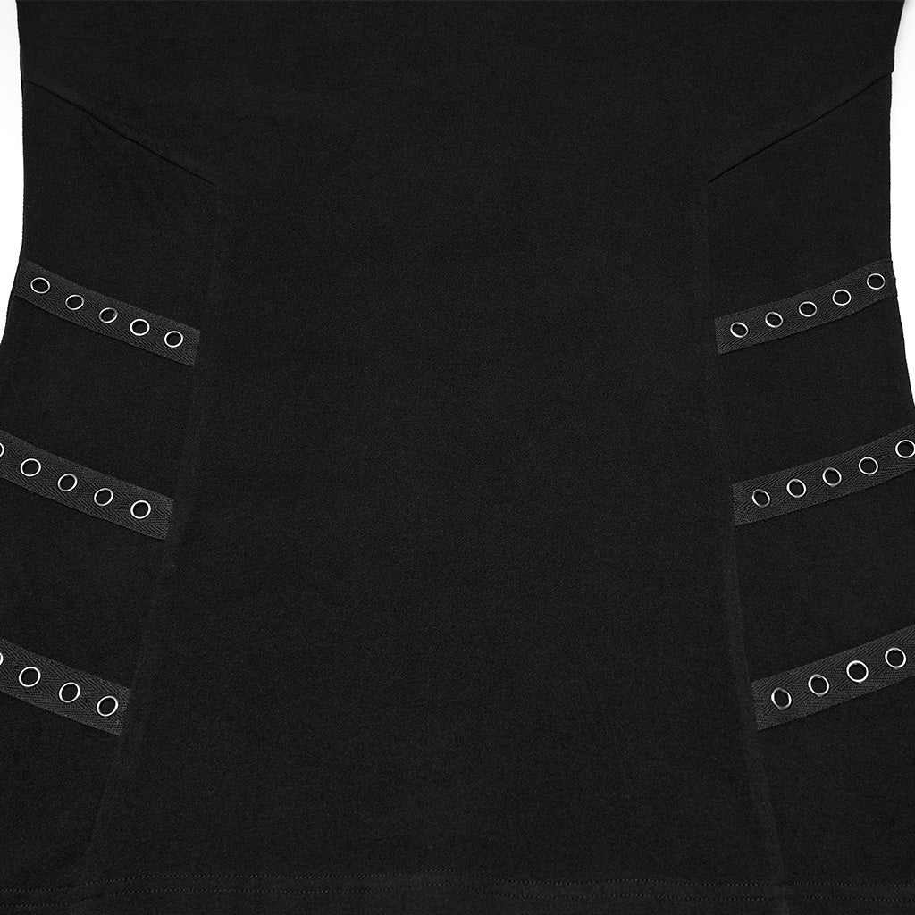 WT-1049TCM Edgy Gothic Punk T-Shirts with Studded Leather Accents - Image 8