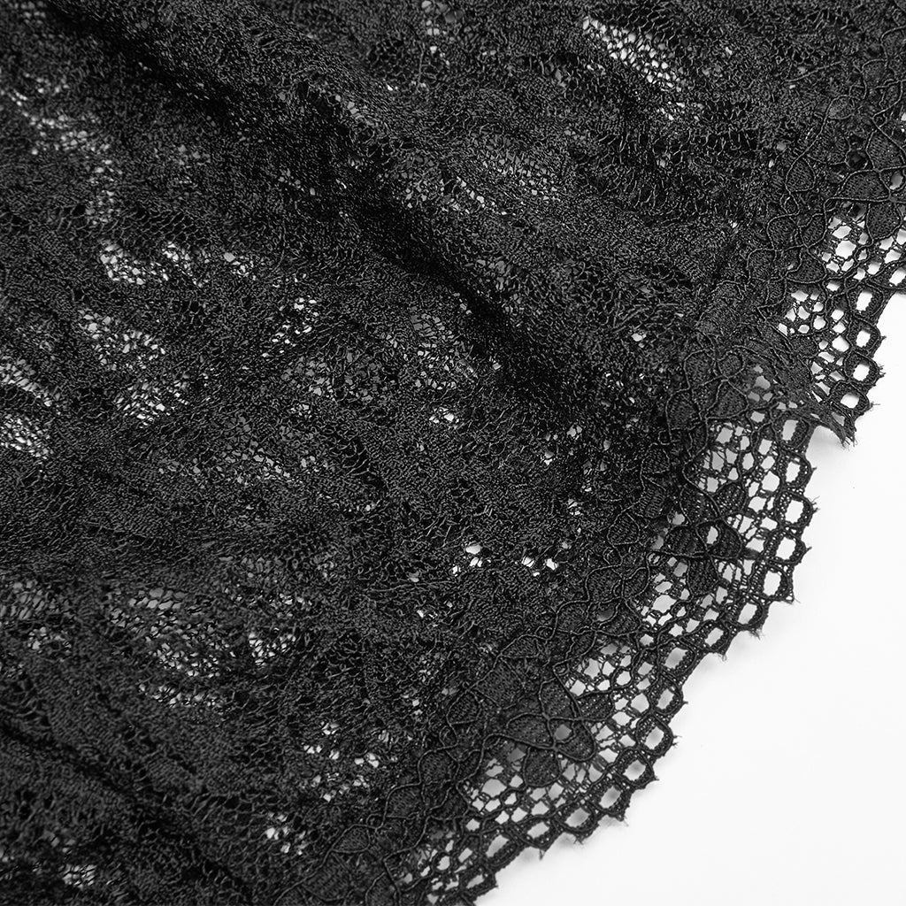 WT-598TCF Gothic Lace Transparent Long Sleeve T-Shirt Black Mesh Design - Image 17
