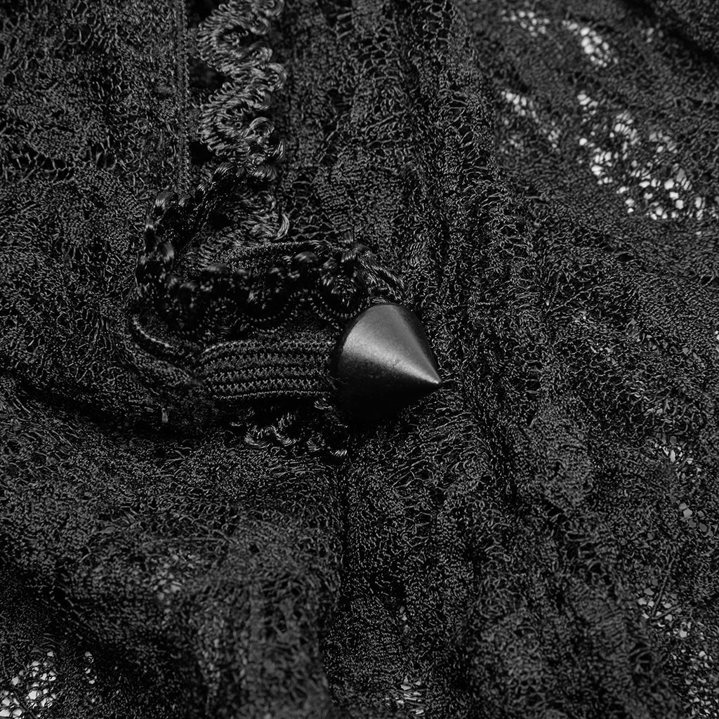 WT-598TCF Gothic Lace Transparent Long Sleeve T-Shirt Black Mesh Design - Image 24
