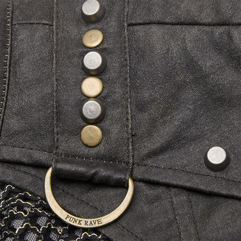 WT-620BXM Mens See-through Mesh Punk Vest with Studded Shoulders - Image 17