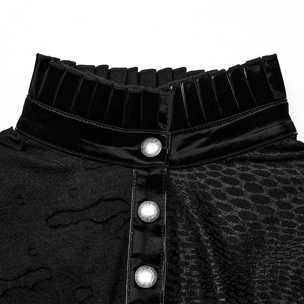WT-811TCF Gothic Asymmetrical Distressed Punk Long Sleeve Top - Image 17