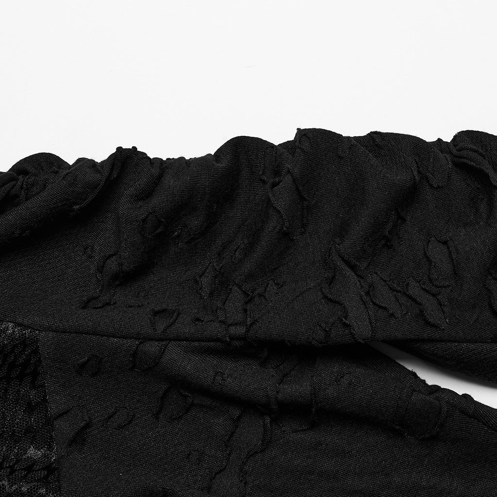 WT-811TCF Gothic Asymmetrical Distressed Punk Long Sleeve Top - Image 8