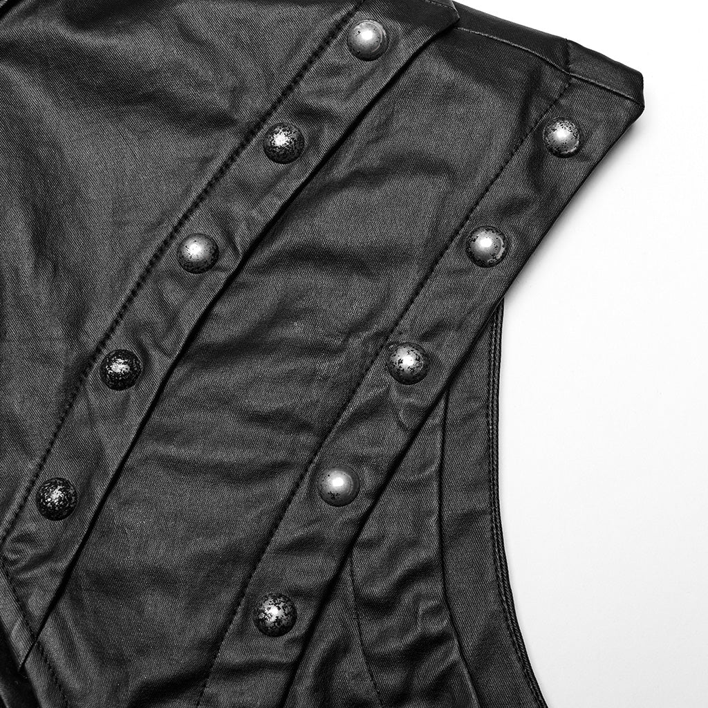 WT-824BXM Edgy Studded Mesh Punk Vest with Buckle Accents - Image 27