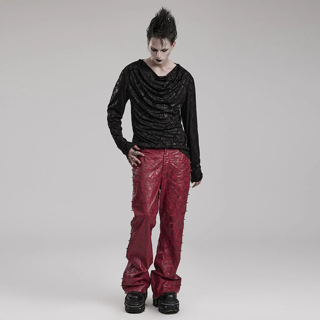 WT-827TCM Gothic Lace Drape T-Shirt Long Sleeve black Pullover - Image 22