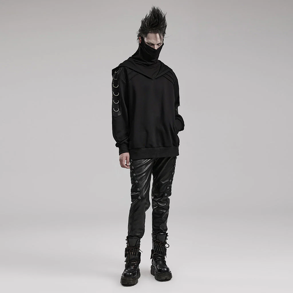 WT-844WYM Gothic Hooded Punk Sweater with Ring Accents - Image 5