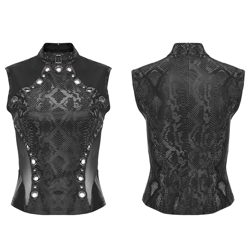 WT-849BXF Gothic Mesh Sleeveless Top with Metallic Rivet Details - Image 16