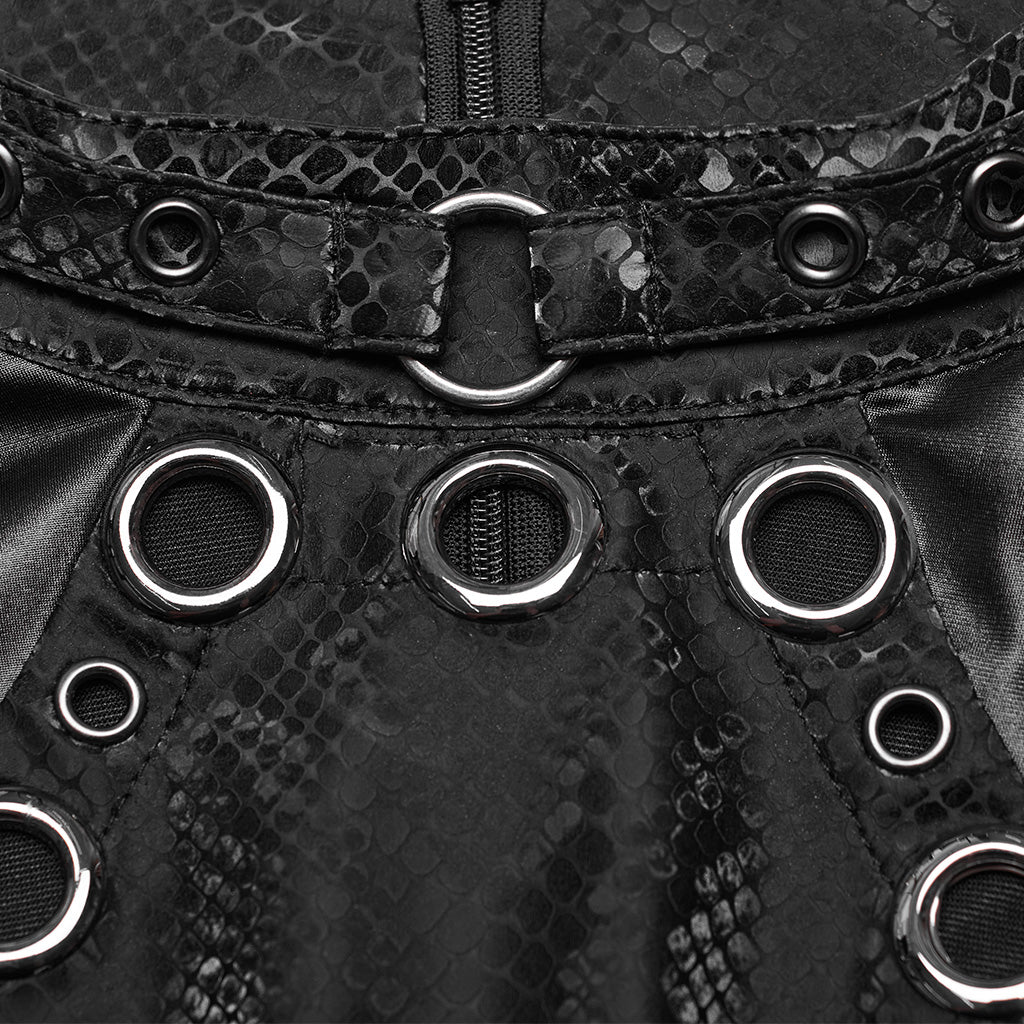 WT-849BXF Gothic Mesh Sleeveless Top with Metallic Rivet Details - Image 7