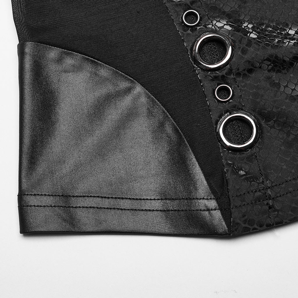 WT-849BXF Gothic Mesh Sleeveless Top with Metallic Rivet Details - Image 9