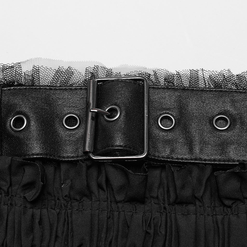 WT-860BXF Edgy Fringed Punk Corset with Faux Leather Belt Straps - Image 25