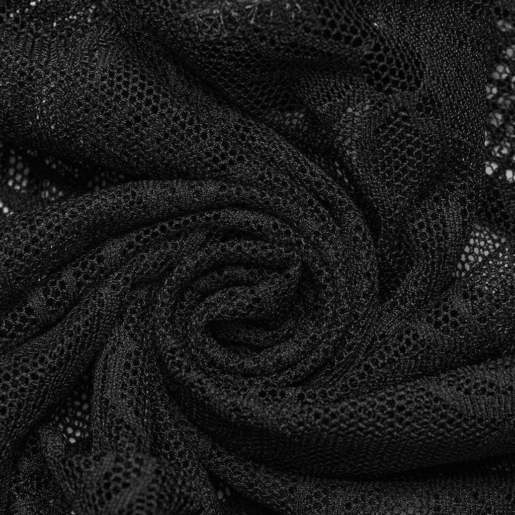 WT-871BXF Gothic Lace Mesh Bodysuit Sleek Punk Shirt Style - Image 8