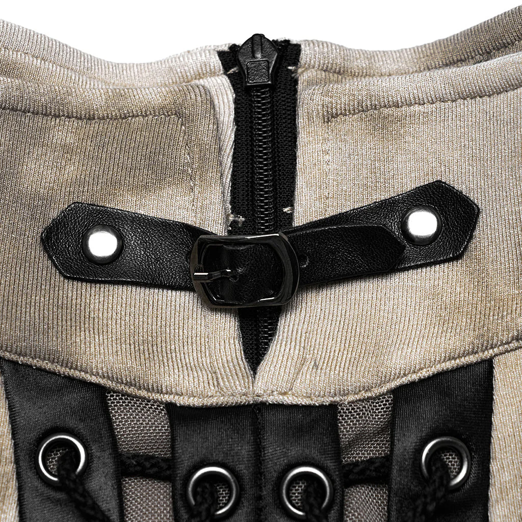 WT-883BXF Gothic Lace-Up Punk Vest with Stand Collar Design - Image 36