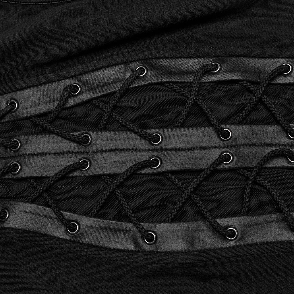 WT-883BXF Gothic Lace-Up Punk Vest with Stand Collar Design - Image 8