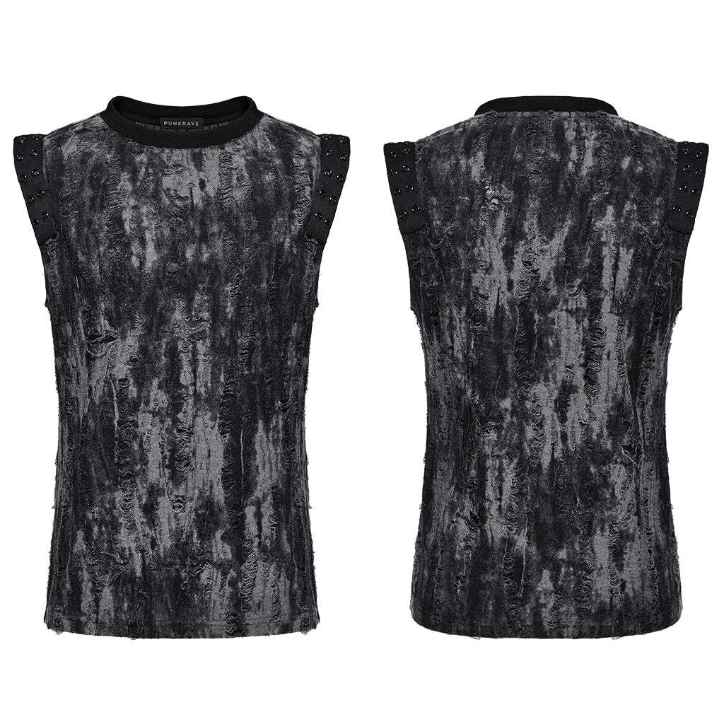 WT-887BXM Mens Gothic Grunge Sleeveless Distressed Tank Top - Image 26