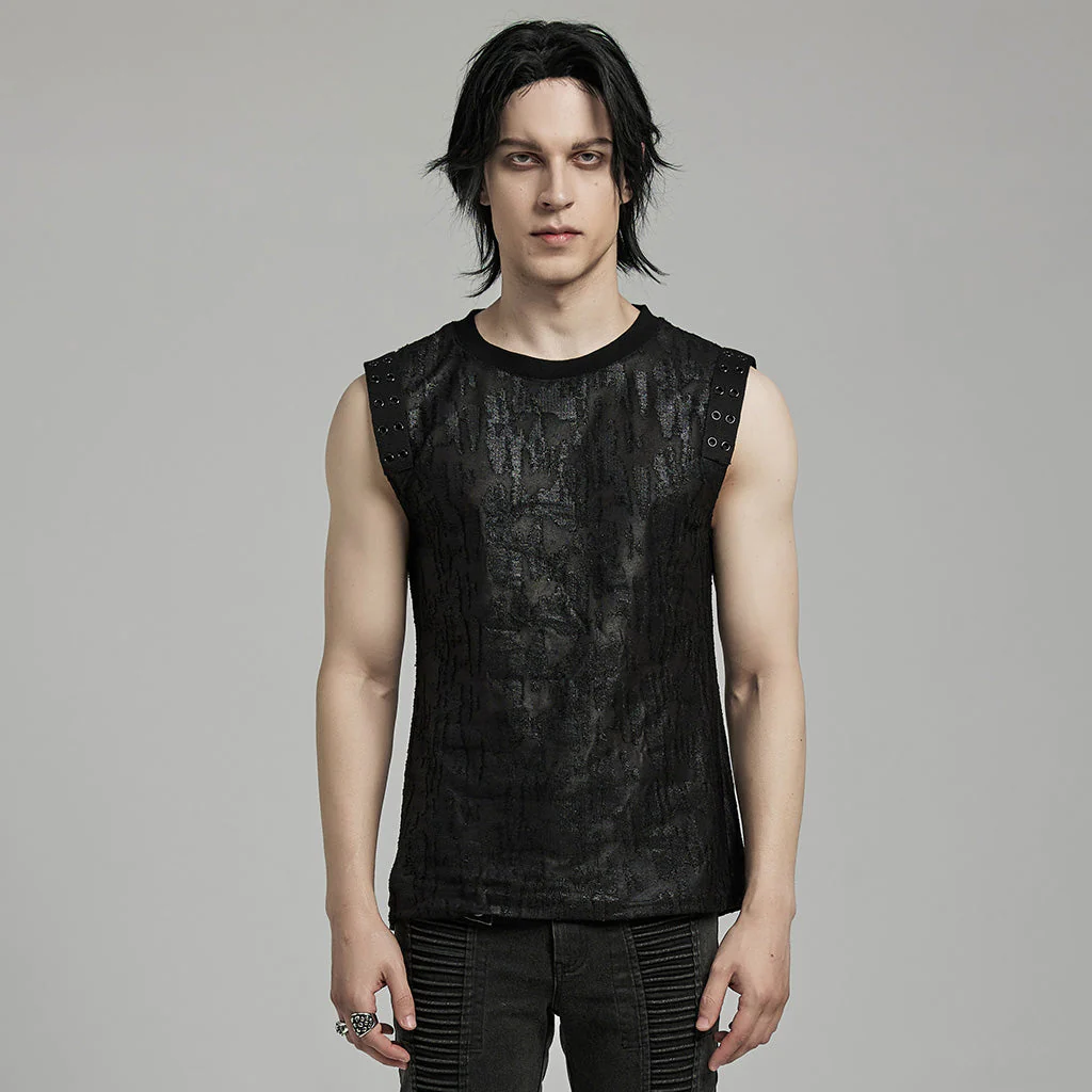 WT-887BXM Mens Gothic Grunge Sleeveless Distressed Tank Top - Image 33
