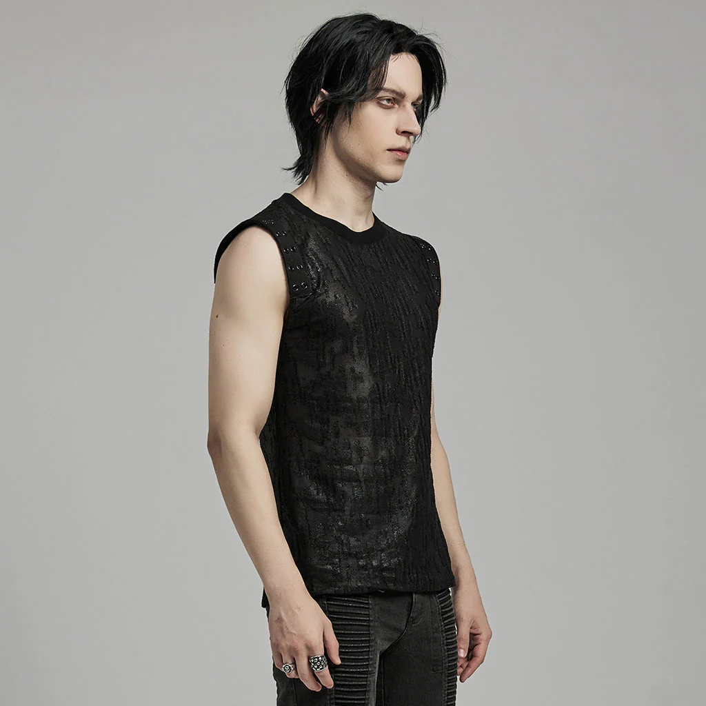 WT-887BXM Mens Gothic Grunge Sleeveless Distressed Tank Top - Image 53