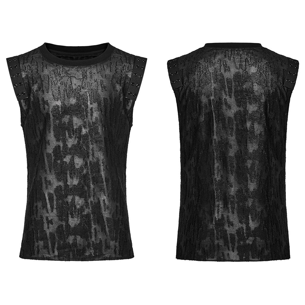 WT-887BXM Mens Gothic Grunge Sleeveless Distressed Tank Top - Image 56