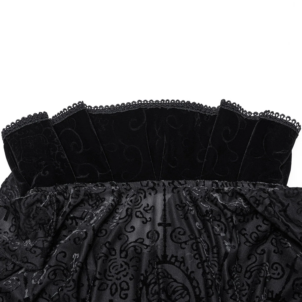 WT-890TCM Mens Gothic High Collar Lace Pattern T-Shirt - Image 19