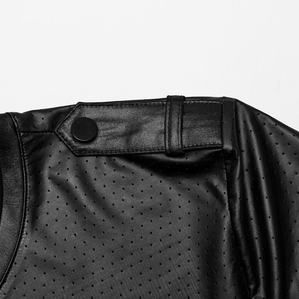 WT-891TDM Edgy black Techwear Punk T-Shirt with Chest Pocket Detailing - Image 27