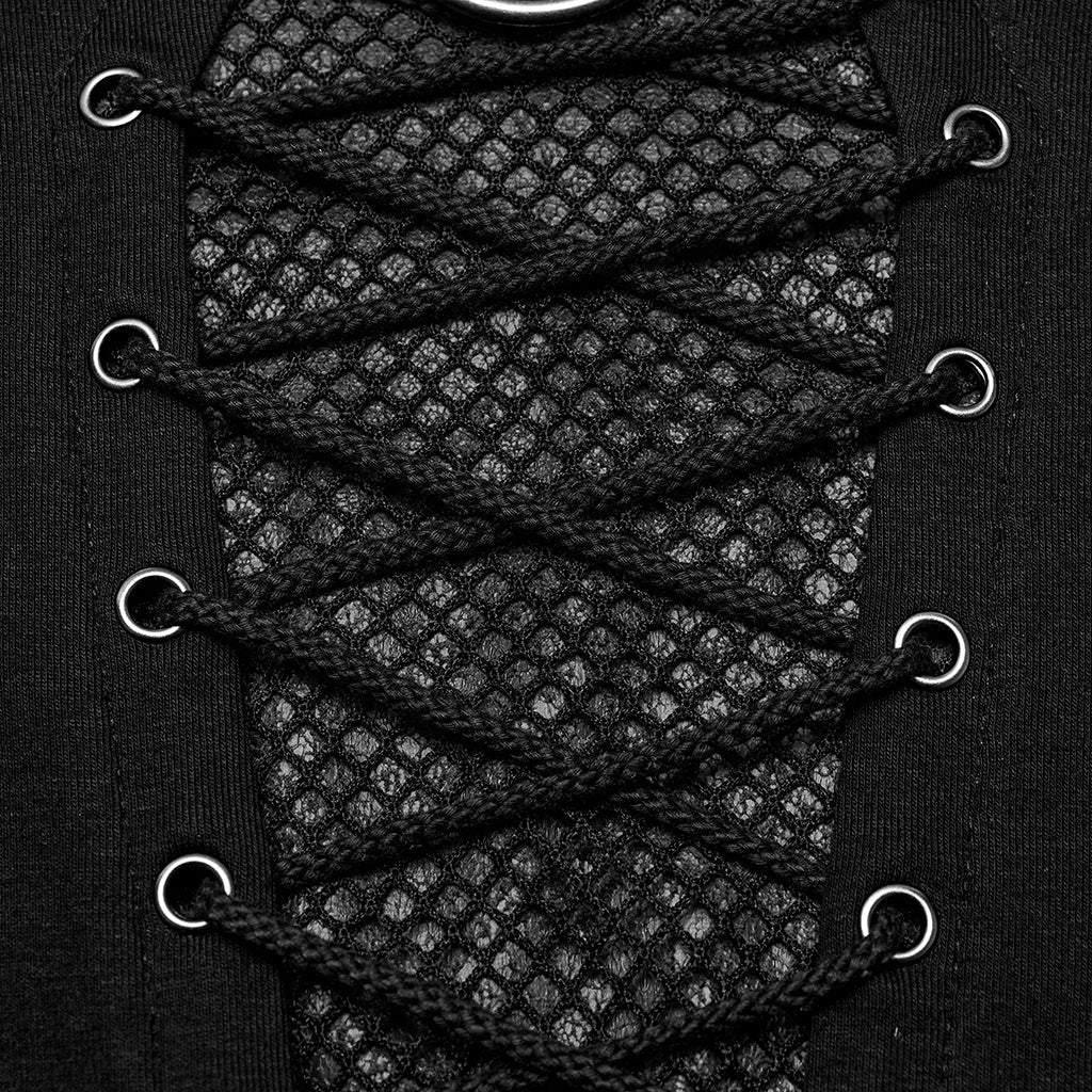 WT-896TCM Gothic Lace-Up Long Sleeve Punk T-Shirts for Men - Image 18
