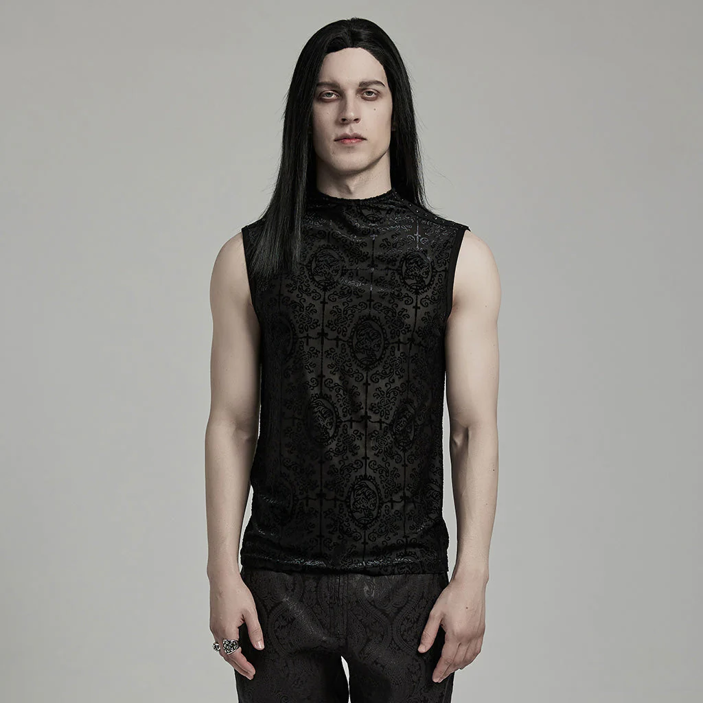 WT-909BXM Dark Elegance Sleeveless Gothic Pattern Shirt - Image 11