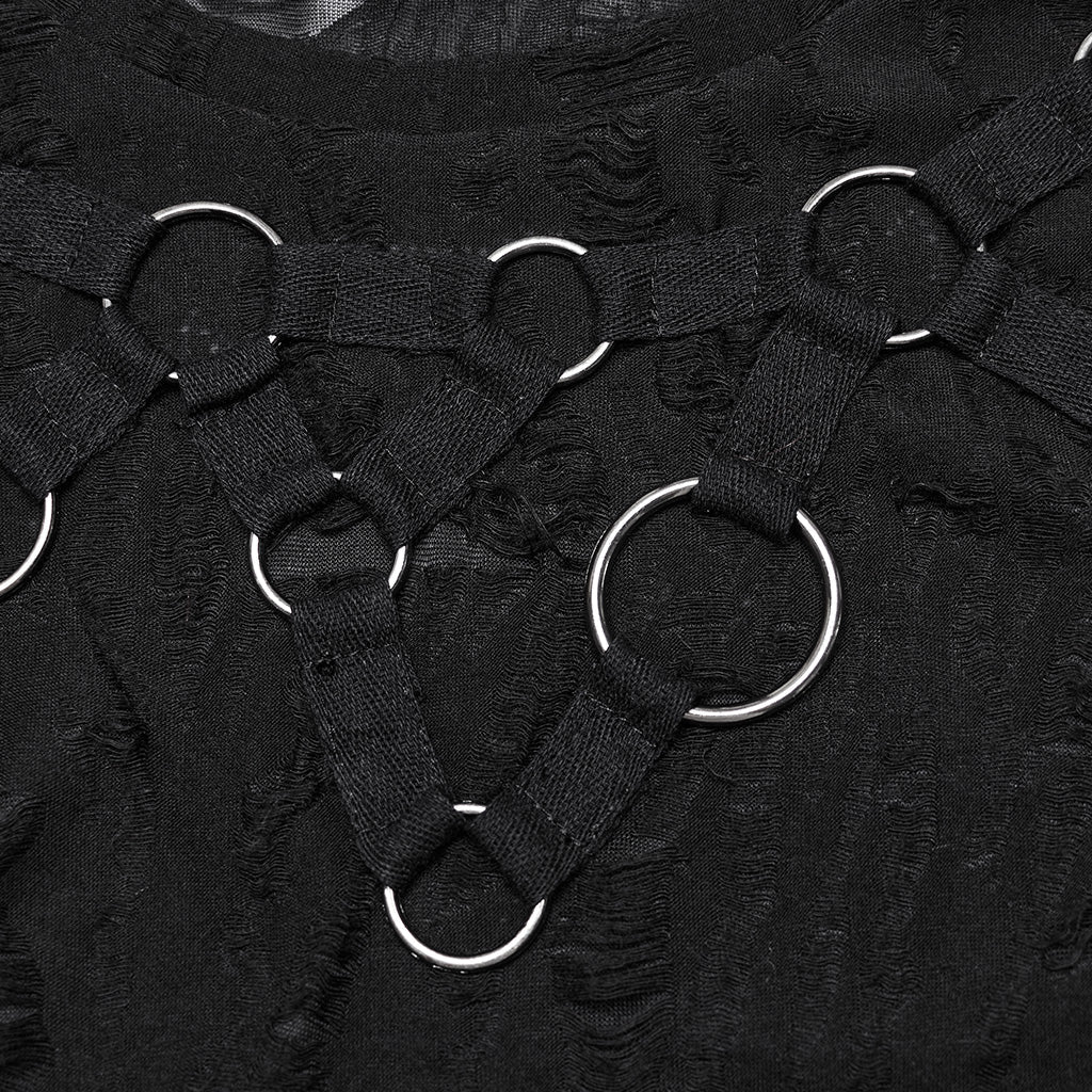 WT-920BXF Edgy Punk Vest with Eyelet and Ring Details - Image 17