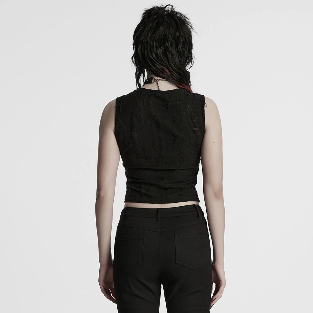 WT-920BXF Edgy Punk Vest with Eyelet and Ring Details - Image 23