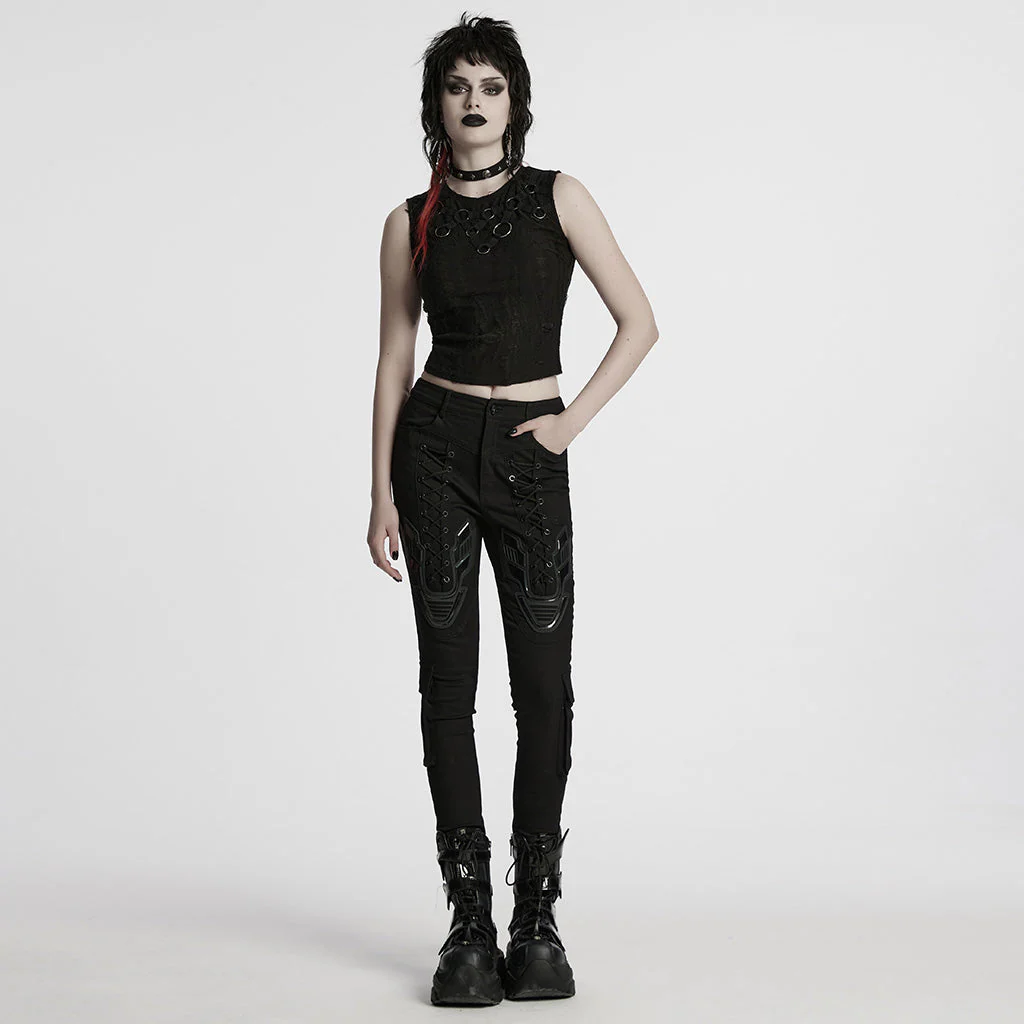 WT-920BXF Edgy Punk Vest with Eyelet and Ring Details - Image 24