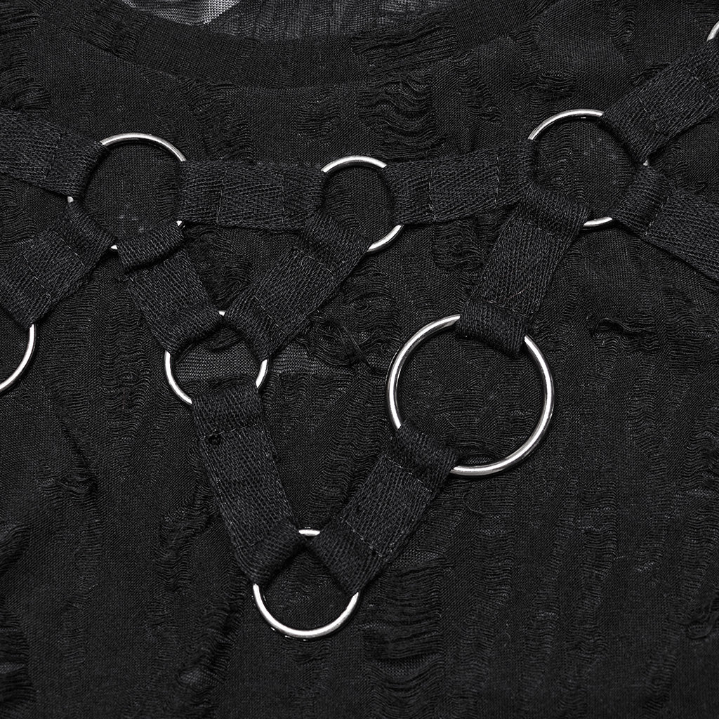 WT-920BXF Edgy Punk Vest with Eyelet and Ring Details - Image 8