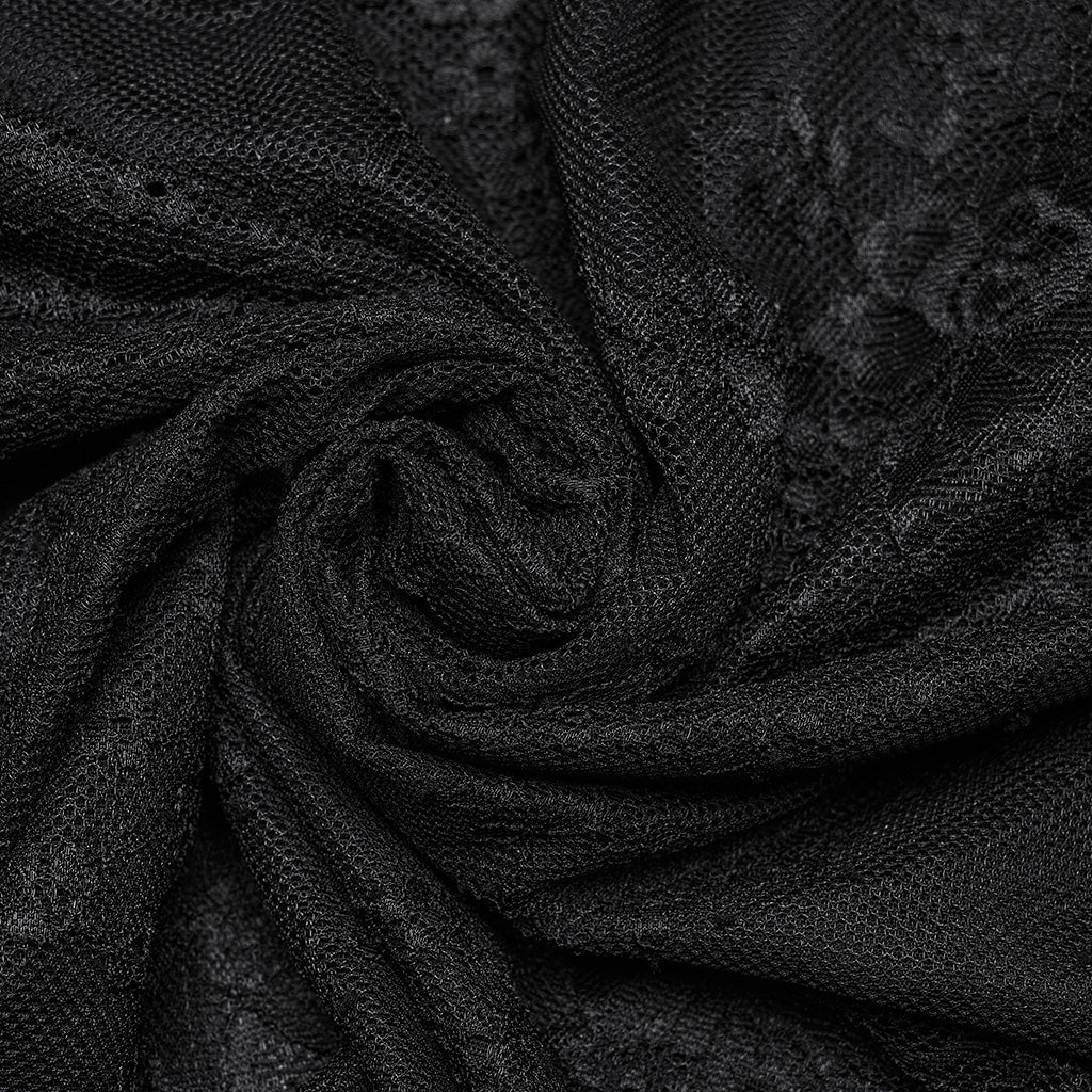 WT-926TCF Gothic Lace Ruffle Shirt Sheer Victorian Style Top - Image 9