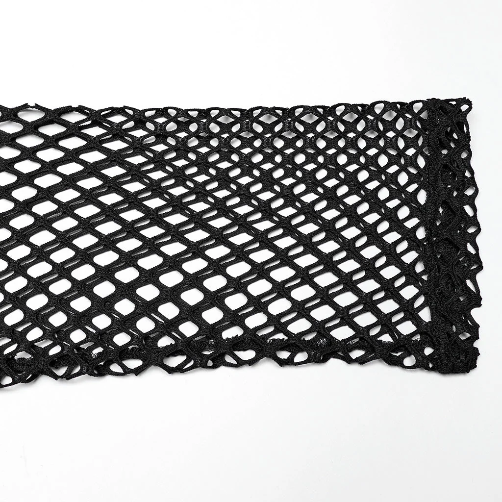 WT-930TCM Edgy Black Mesh Layered Punk T-Shirt - Image 8