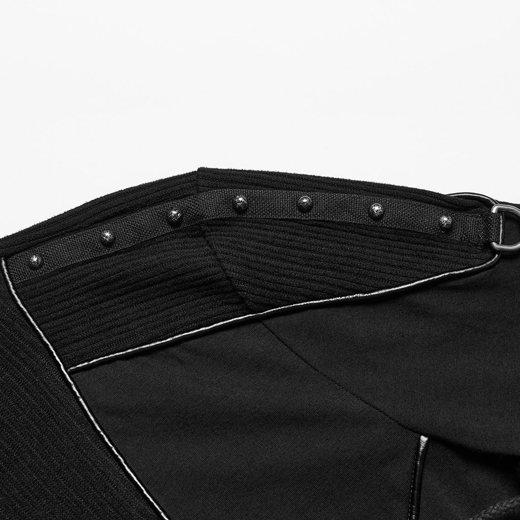 WT-931TCM Gothic Zippered Stand Collar Punk T-Shirts Men - Image 8