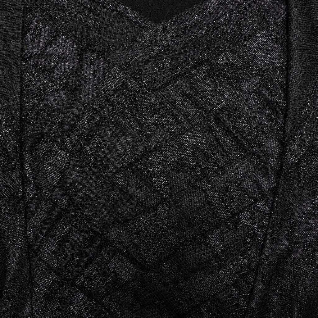 WT-937TCM Mens Gothic Crisscross Hooded Long Sleeve Punk T-Shirt - Image 27