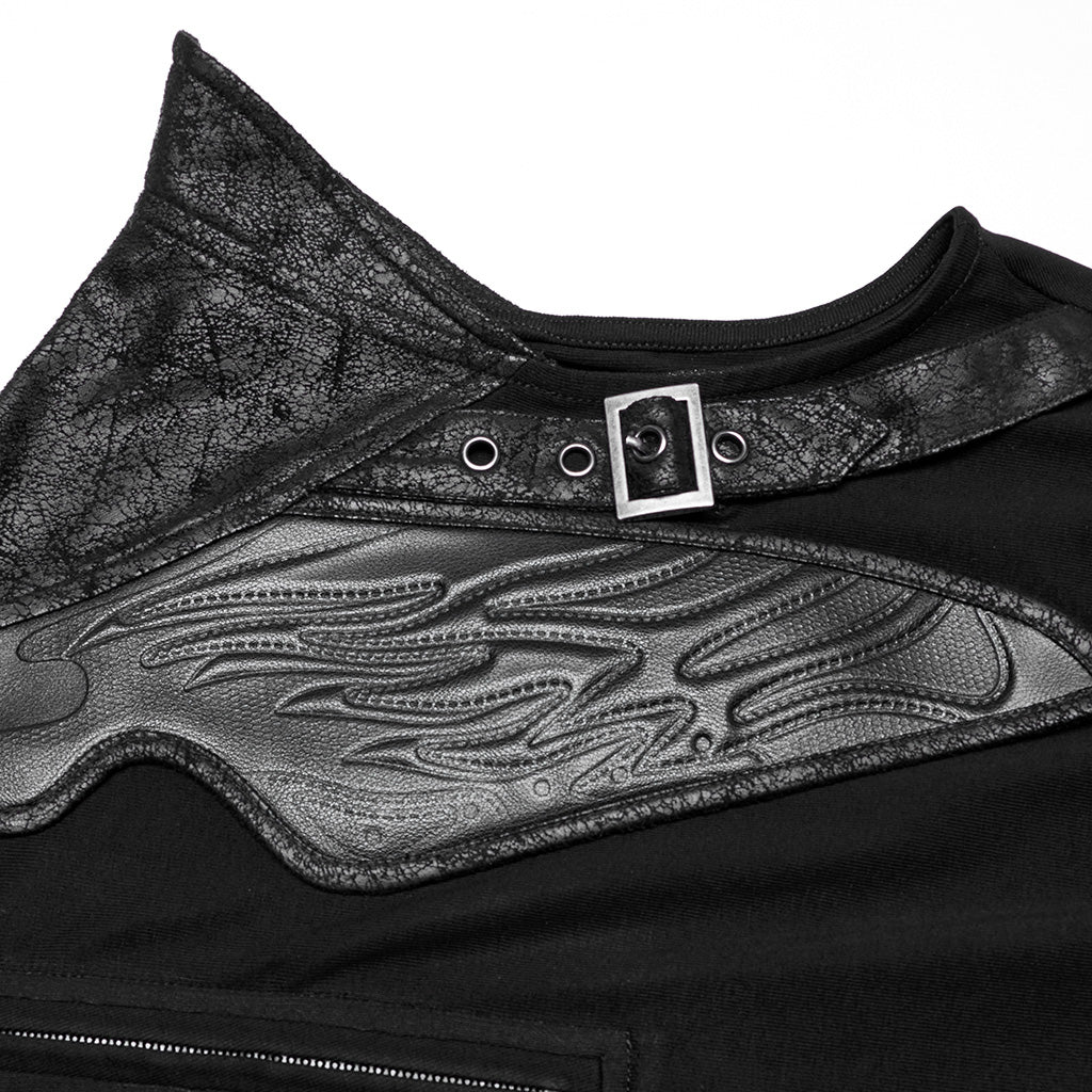WT-953TDM Edgy Black Winged Shoulder Punk T-Shirt Sleeveless Cyberpunk - Image 27