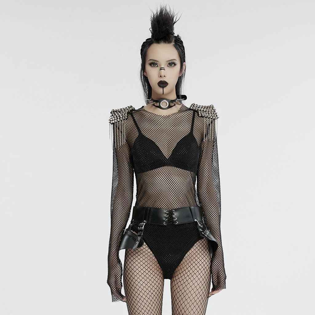 WT-957TCF Neon Spiked Mesh Bodysuit Punk Accessories Edgy Design - Image 12