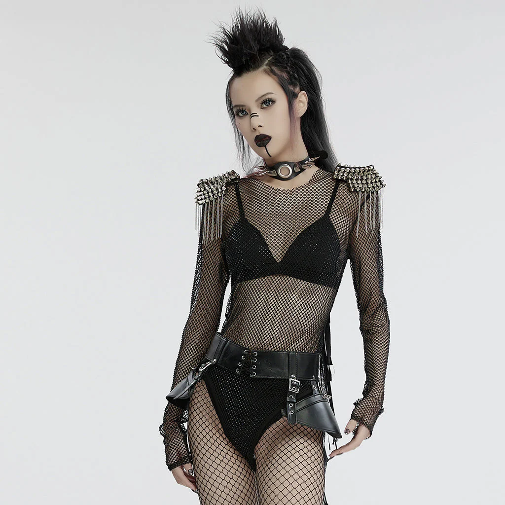 WT-957TCF Neon Spiked Mesh Bodysuit Punk Accessories Edgy Design - Image 14