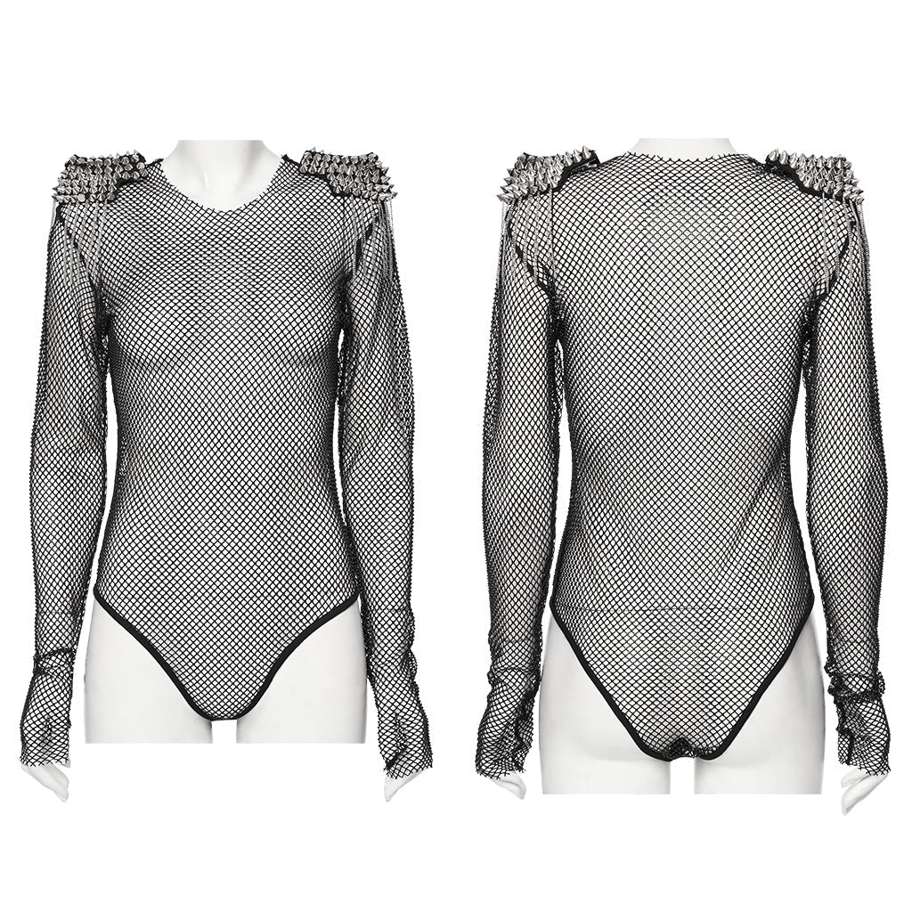 WT-957TCF Neon Spiked Mesh Bodysuit Punk Accessories Edgy Design - Image 16