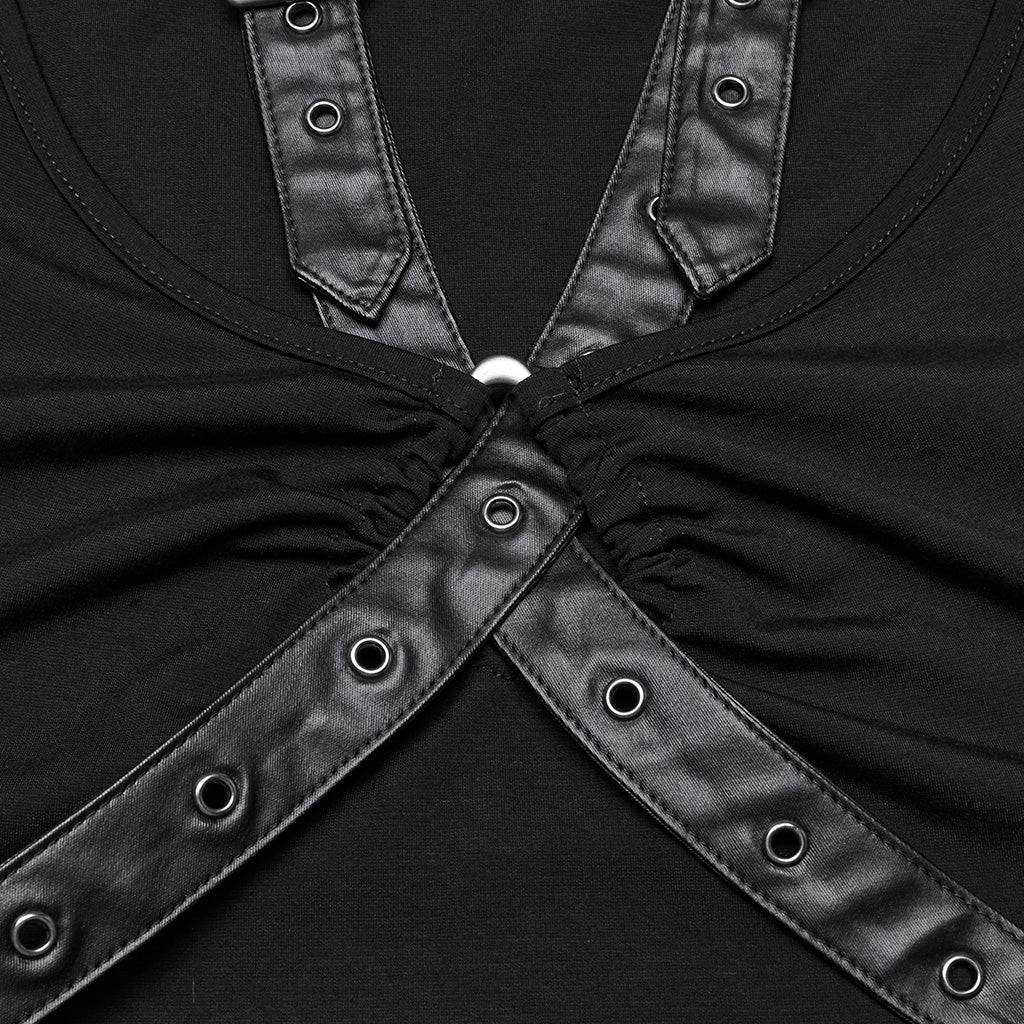 WT-962BXF Punk Vests Sleeveless Top with Strappy Harness Details - Image 17