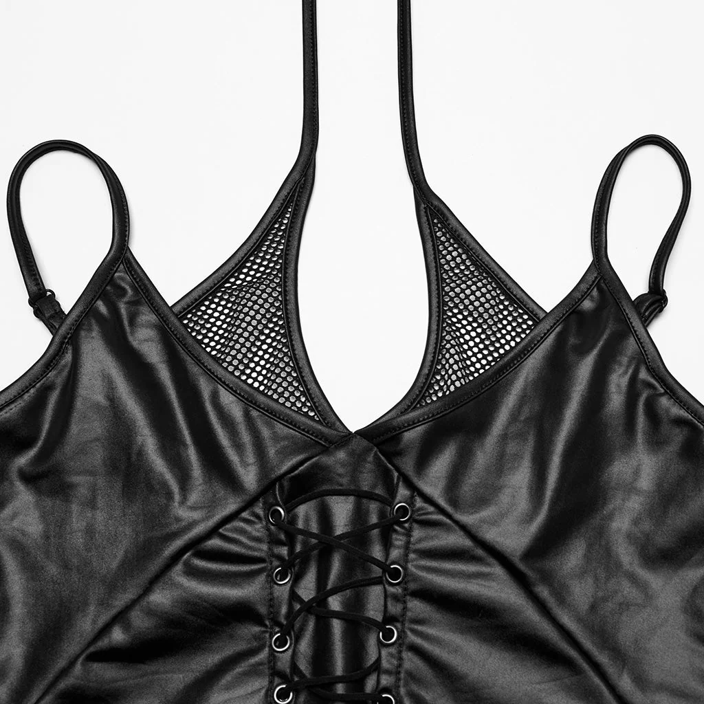 WT-984BXF Edgy Gothic Lace-Up Tank Top Punk Shirts Womens Fashion - Image 27