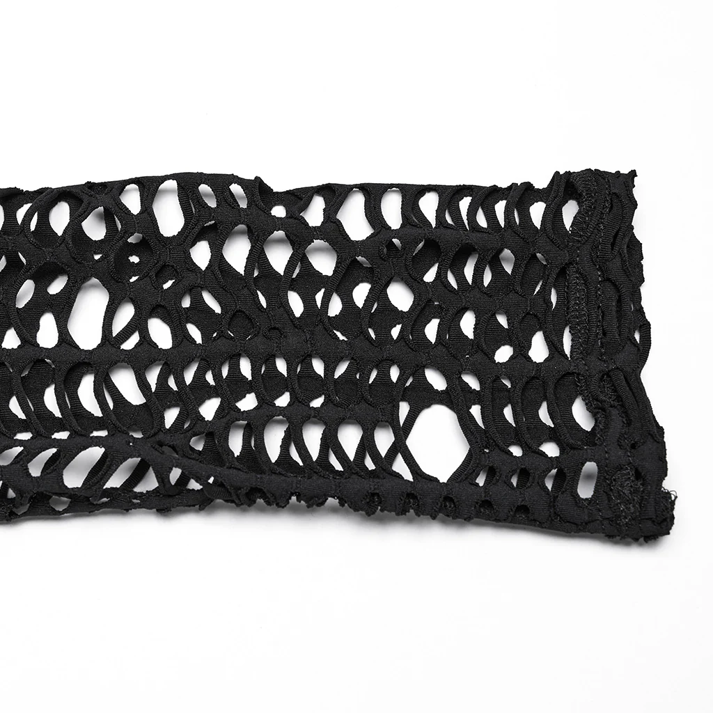 WT-985TCF Edgy Fishnet Punk T-Shirt Gothic Mesh Long Sleeve Top - Image 10