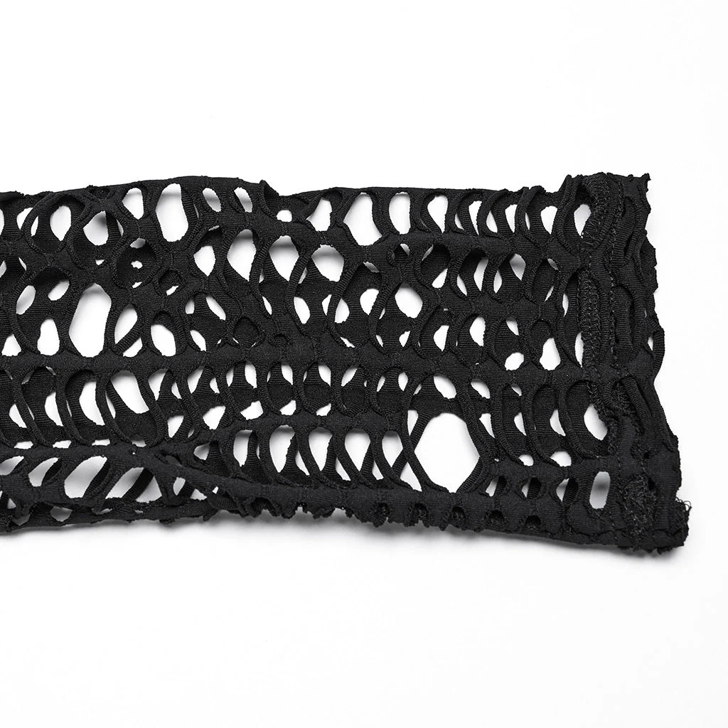 WT-985TCF Edgy Fishnet Punk T-Shirt Gothic Mesh Long Sleeve Top - Image 28