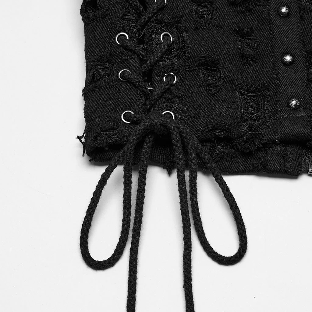 WT-987DQF Edgy Studded Punk Vest with Buckles and Straps Design - Image 28