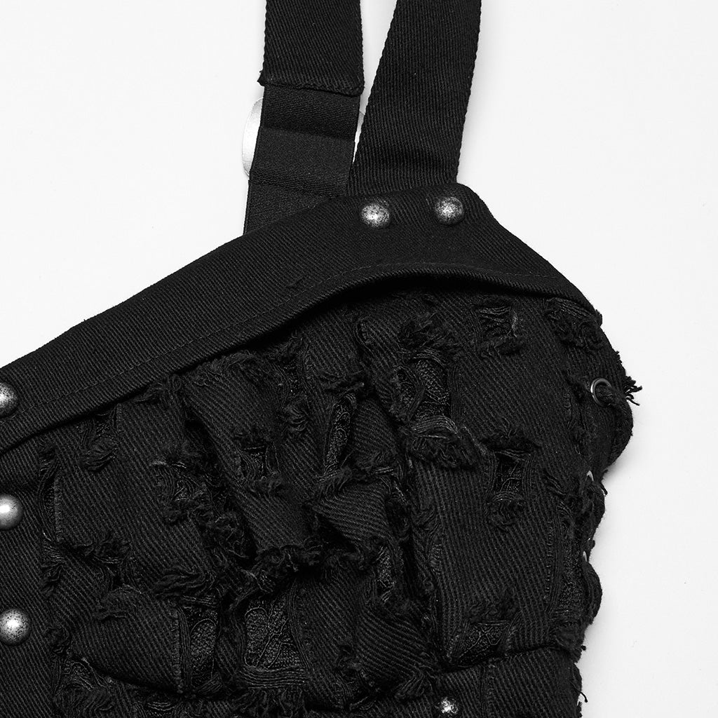 WT-987DQF Edgy Studded Punk Vest with Buckles and Straps Design - Image 8