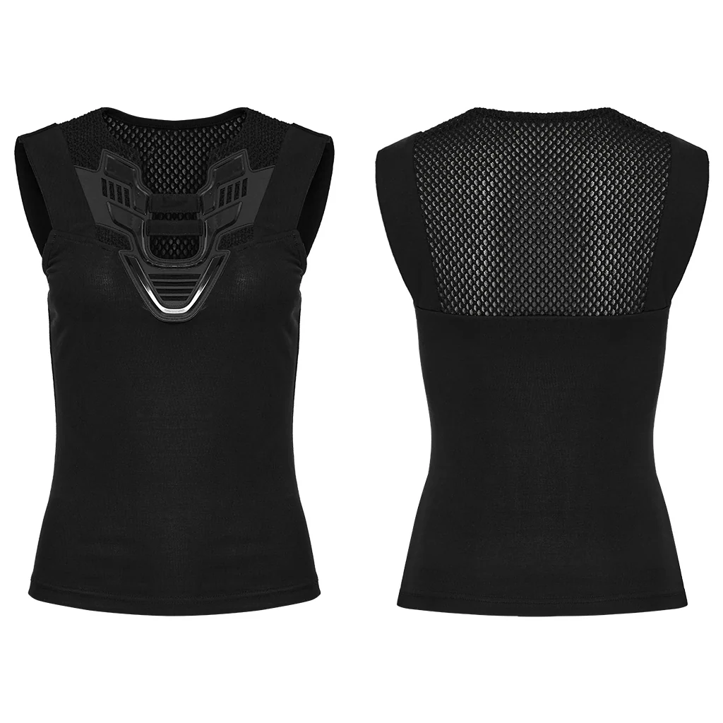 WT-994TDF Edgy Black Cutout Punk Vests Gothic Sleeveless Design - Image 6