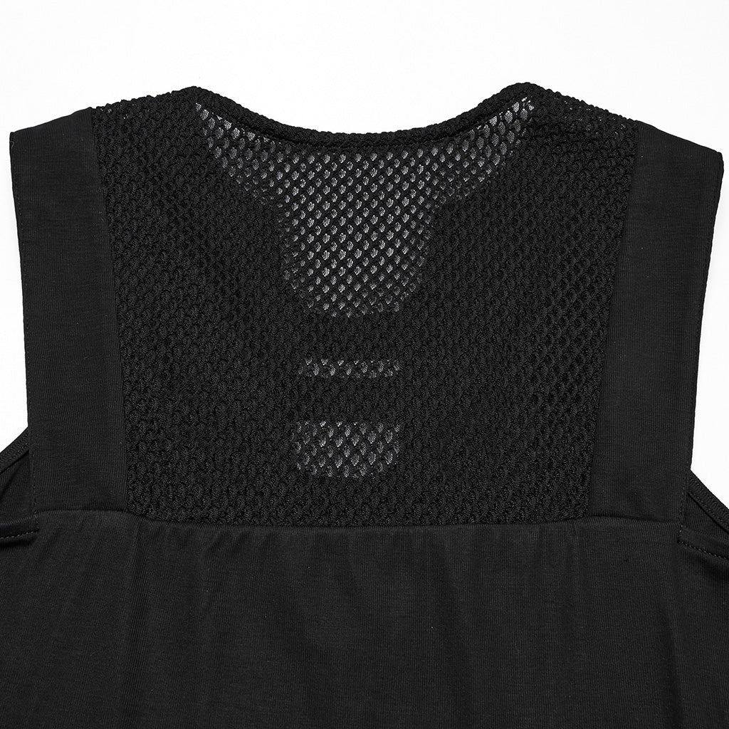 WT-994TDF Edgy Black Cutout Punk Vests Gothic Sleeveless Design - Image 8