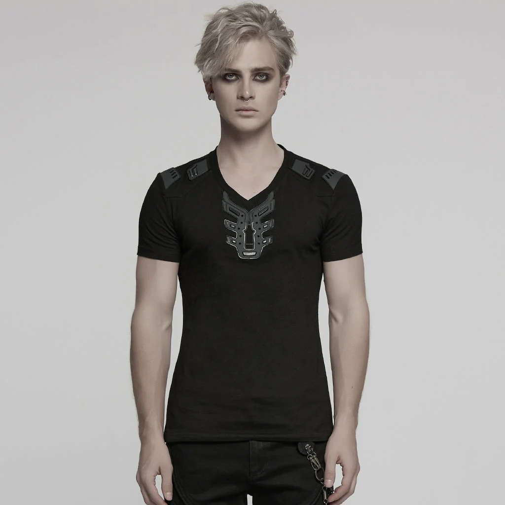 WT-997TDM Edgy Black Gothic Strap Design Punk T-Shirts Men??????????????????????????????¡ì?????????????o????????????????????????????¡ì????????????????????????????????????????¡ì?????????????s Fashion - Image 11
