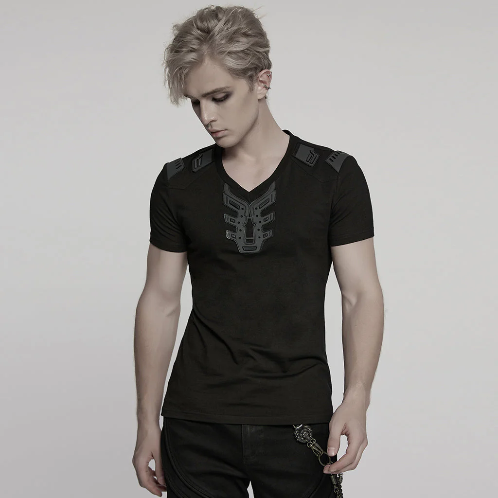 WT-997TDM Edgy Black Gothic Strap Design Punk T-Shirts Men??????????????????????????????¡ì?????????????o????????????????????????????¡ì????????????????????????????????????????¡ì?????????????s Fashion - Image 12