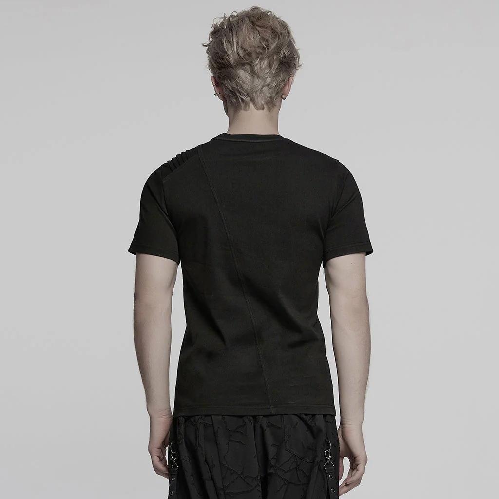 WT-999TDM Mens Double Pocket Buckle Strap Punk T-Shirts - Image 13